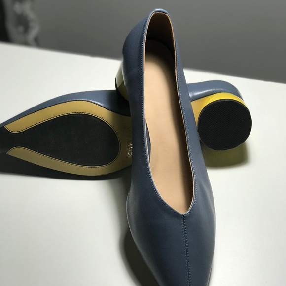 New leather woman low heel pump shoes - Picture 1 of 7